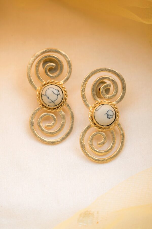 Swirly Howlite Earrings - Image 2
