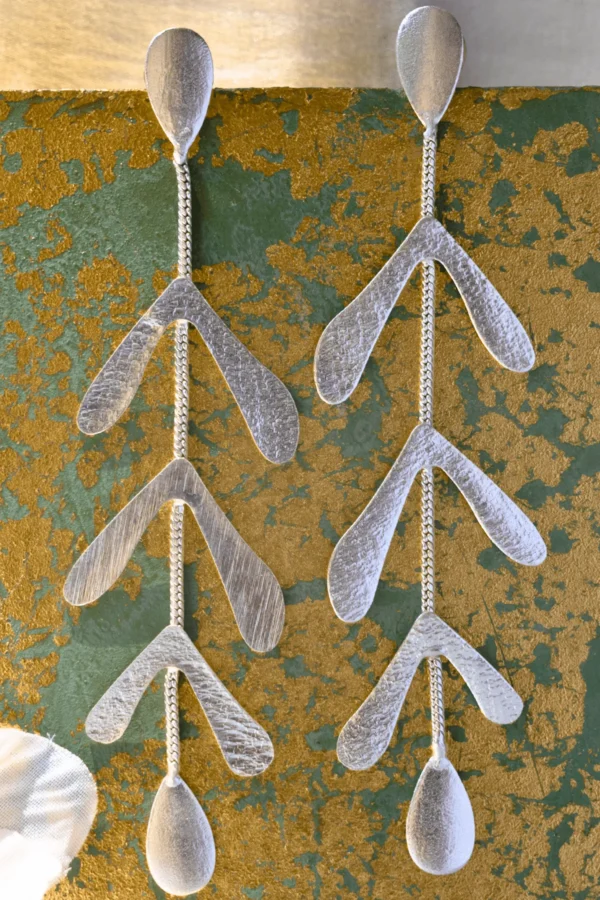 Silver Leaf Earrings - Image 4